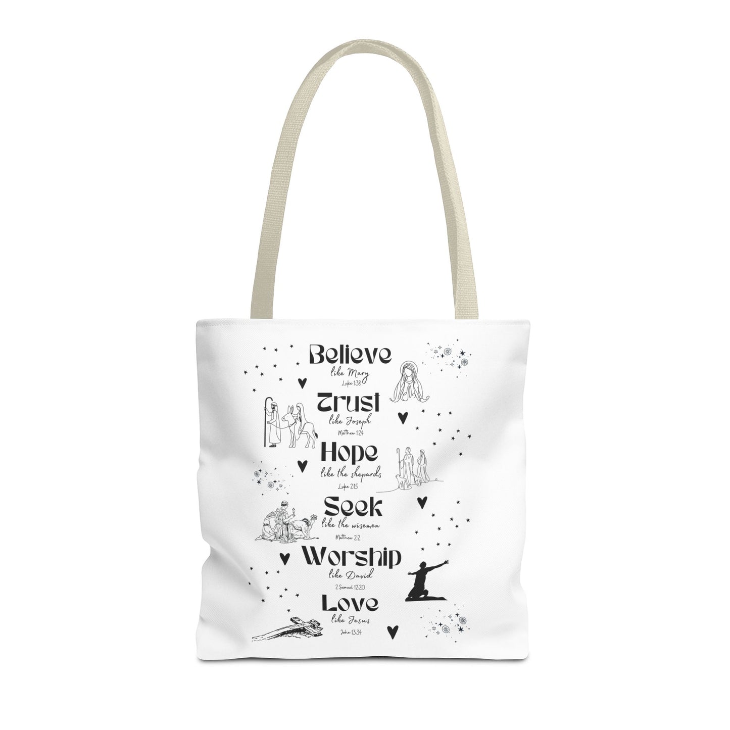 Believe like Mary Tote Bag