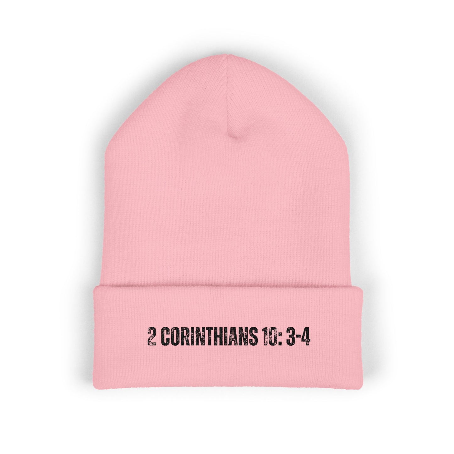 2 Corinthians 10:3-4 Classic Cuffed Beanie | Embroidered Winter Hat