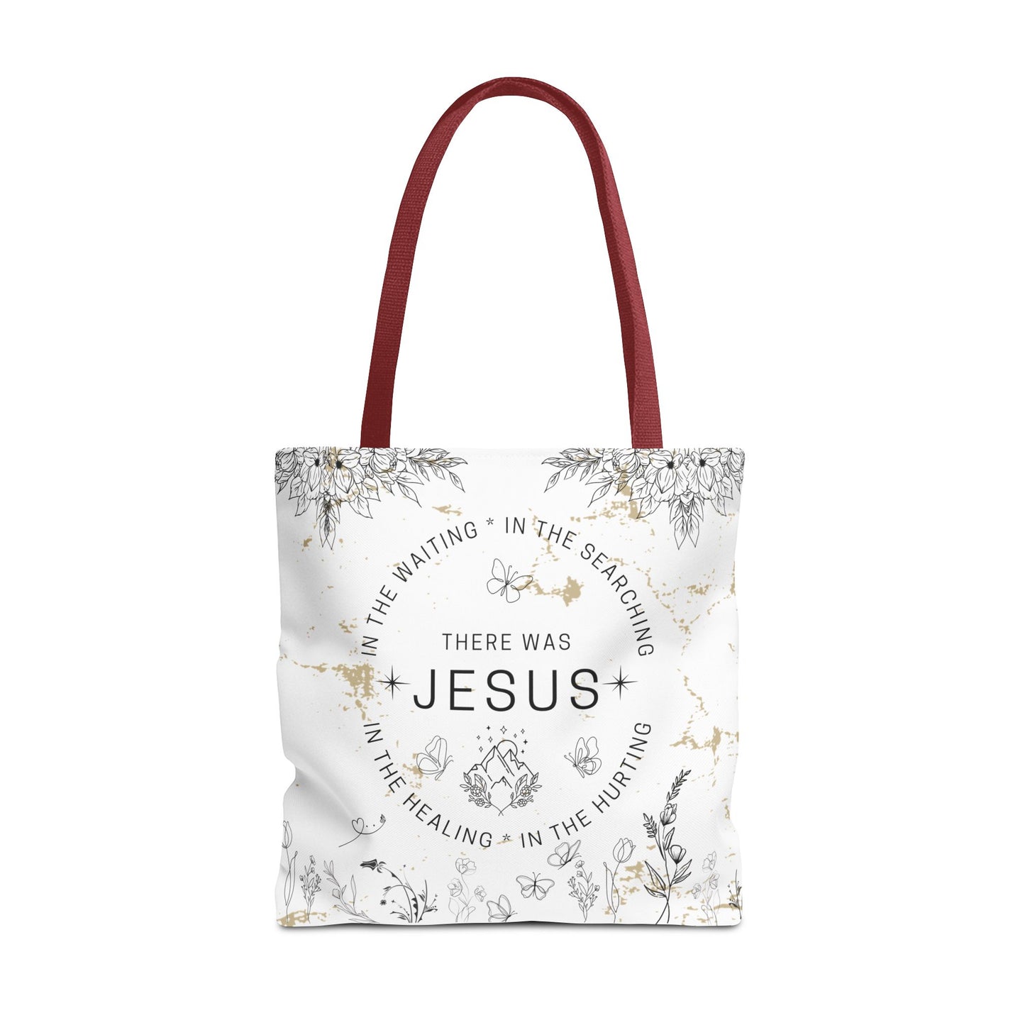 "There Was Jesus" tote bag - Floral Design for Faithful Living