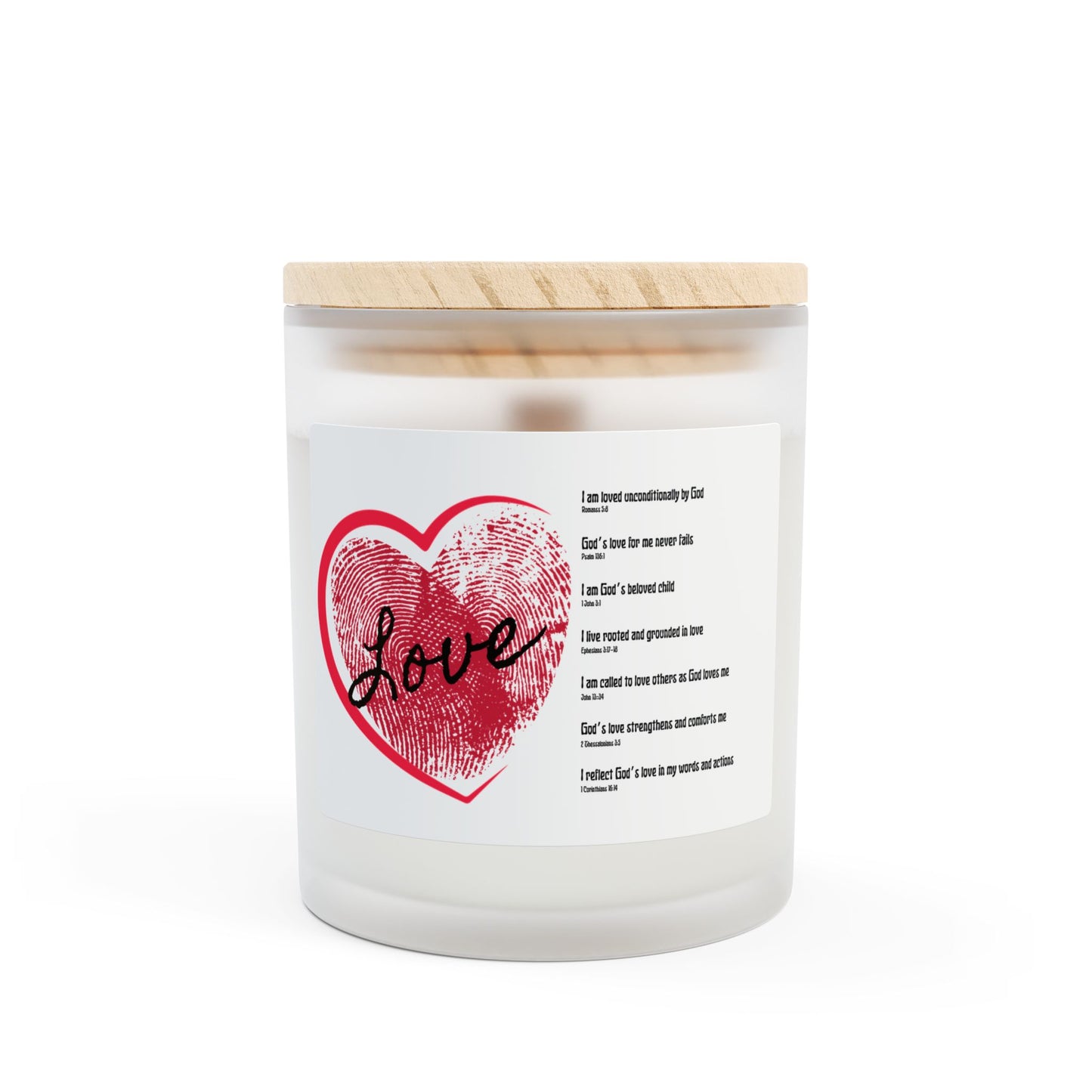 Love Affirmations Frosted Glass Candle, 11oz