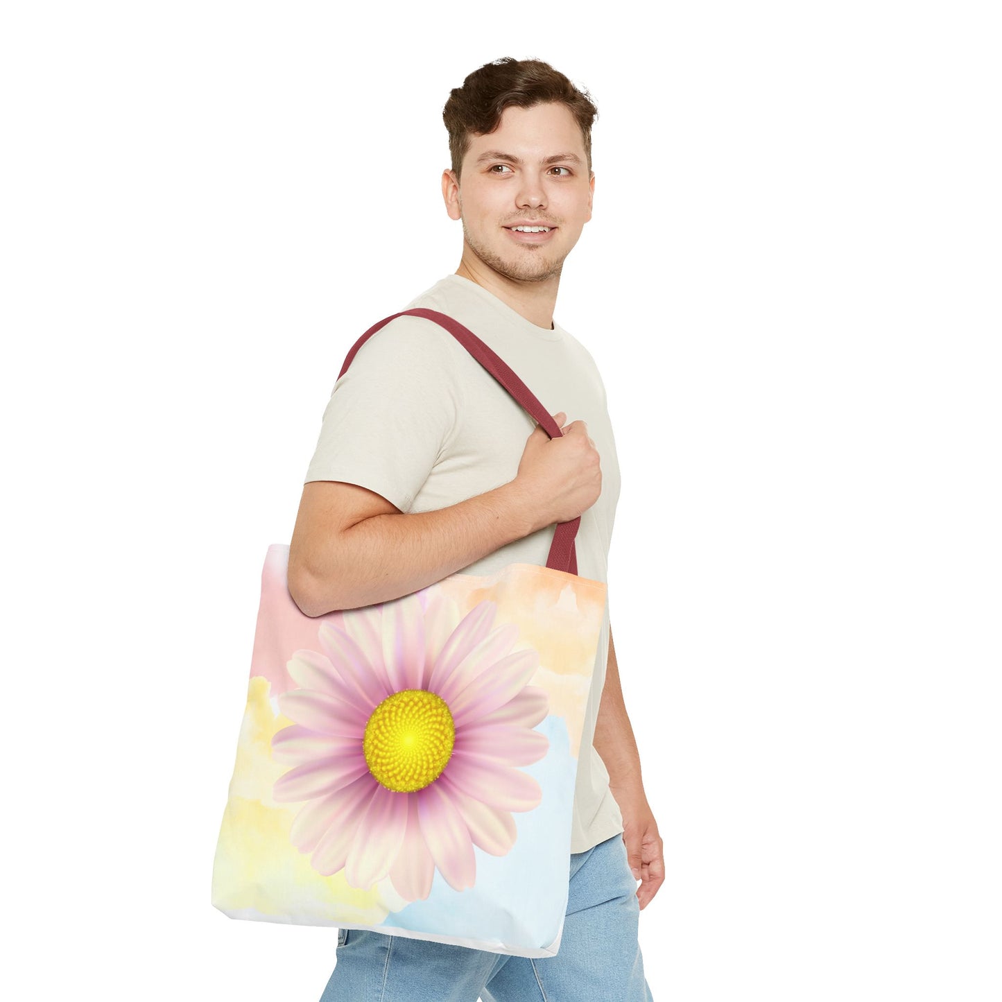 Lavender Watercolor Daisy Garden Tote Bag