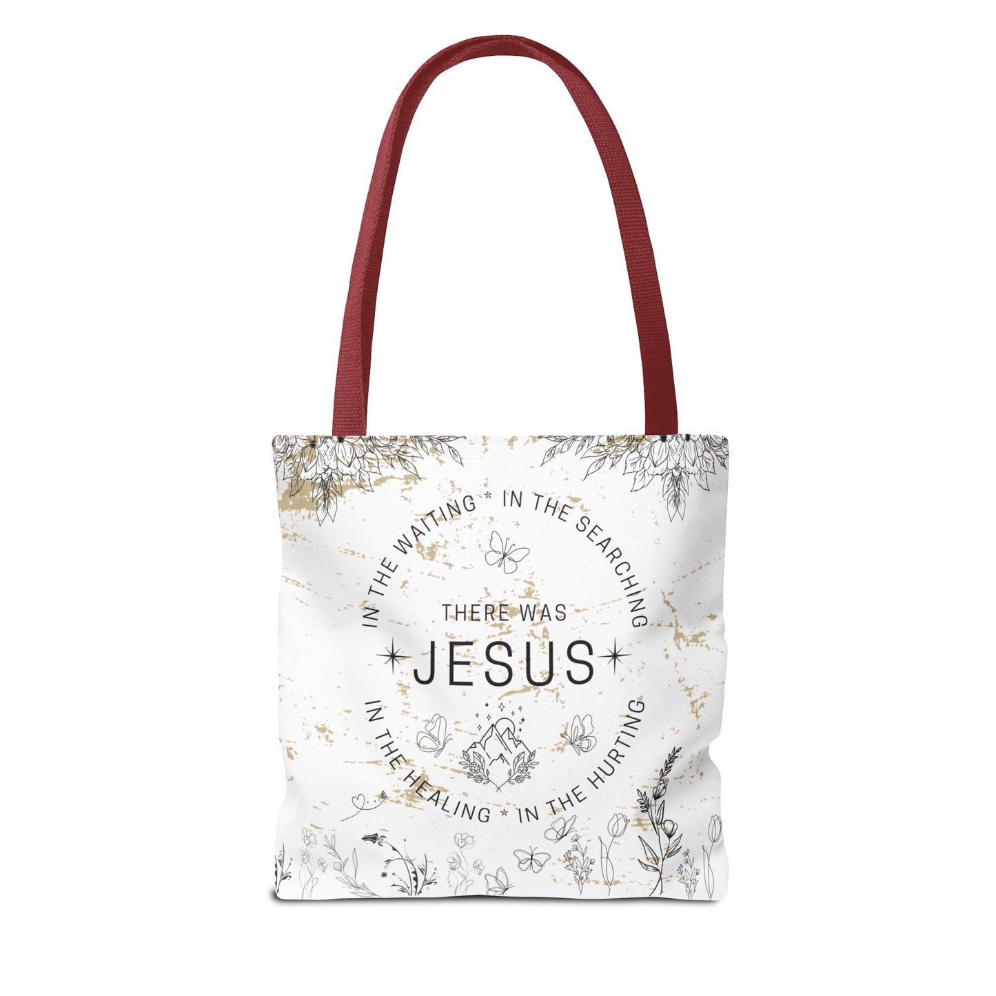 "There Was Jesus" tote bag - Floral Design for Faithful Living