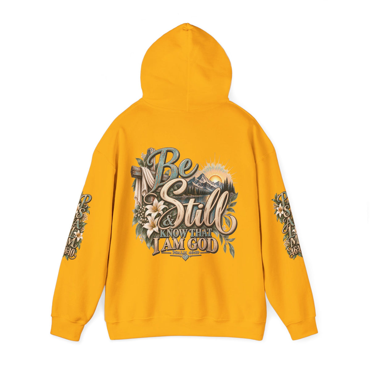 Be Still Hoodie — "Be Still, Know That I Am God" Christian Graphic Hooded Sweatshirt