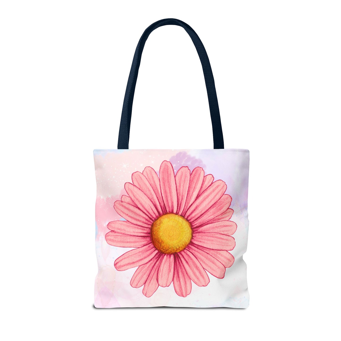 Pink Watercolor Daisy Tote Bag