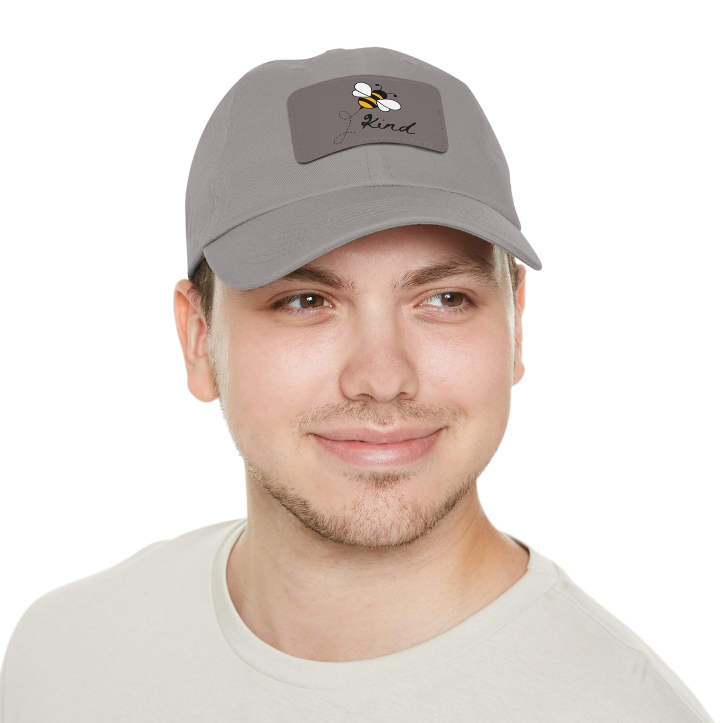 Bee Kind baseball cap with leather patch