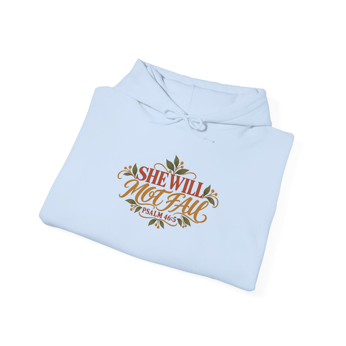 Psalm 46:5 'She Will Not Fall' Hoodie – Floral Faith Women’s Pullover