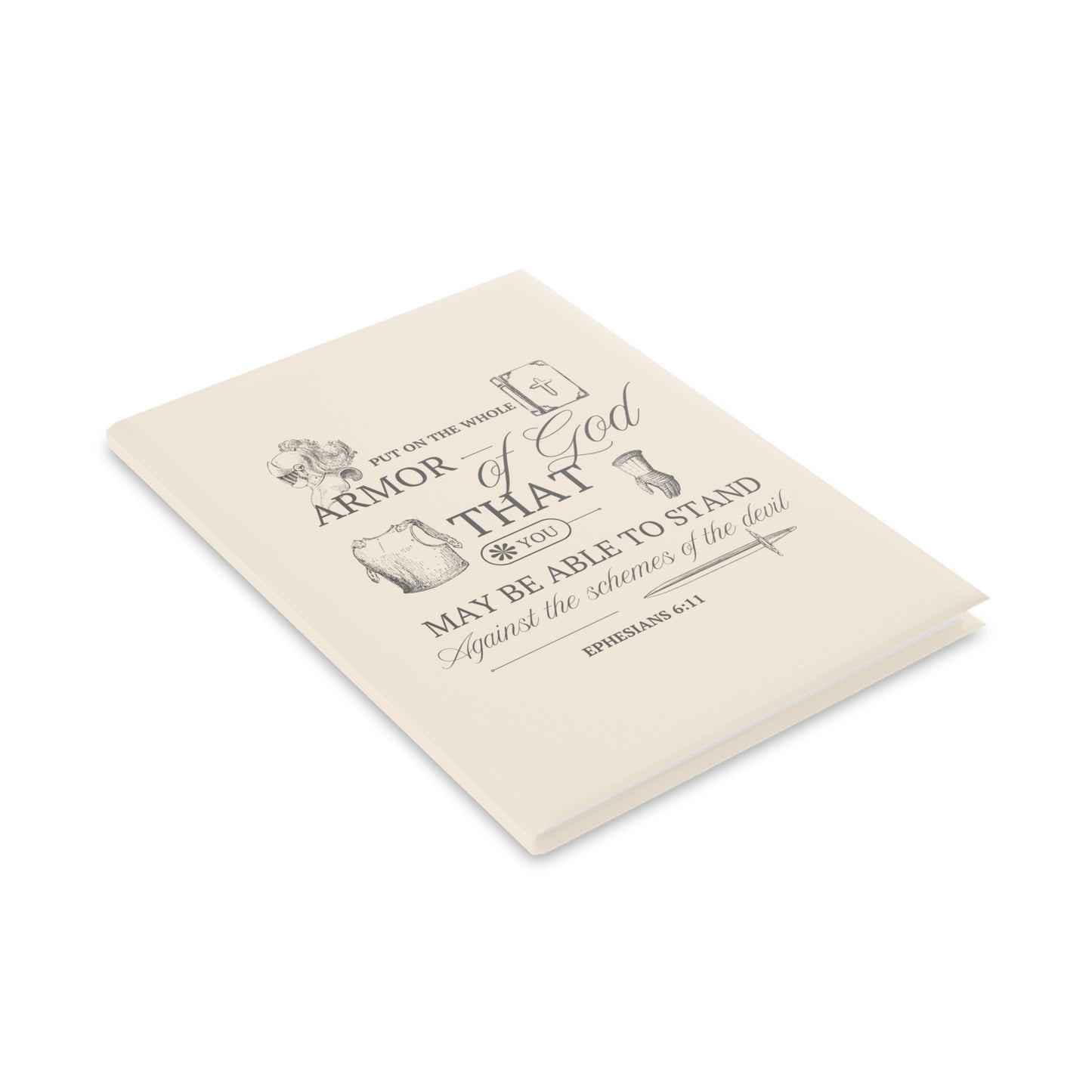 Beige Armor of God Hardcover Notebook