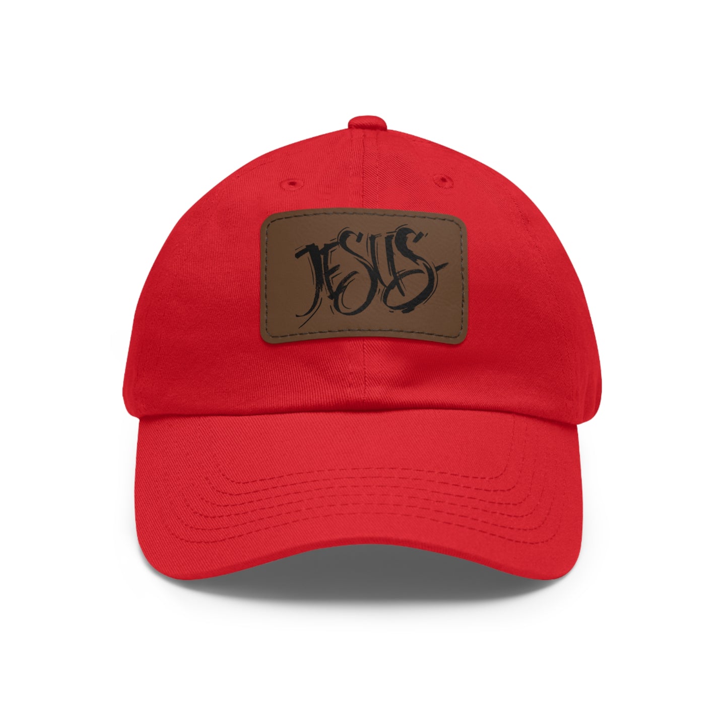 Jesus baseball cap with leather patch