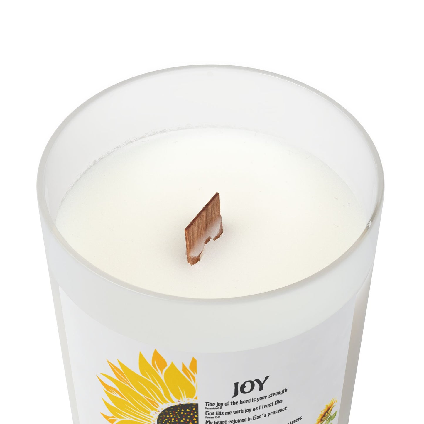 Joy Affirmations Frosted Glass Candle, 11oz