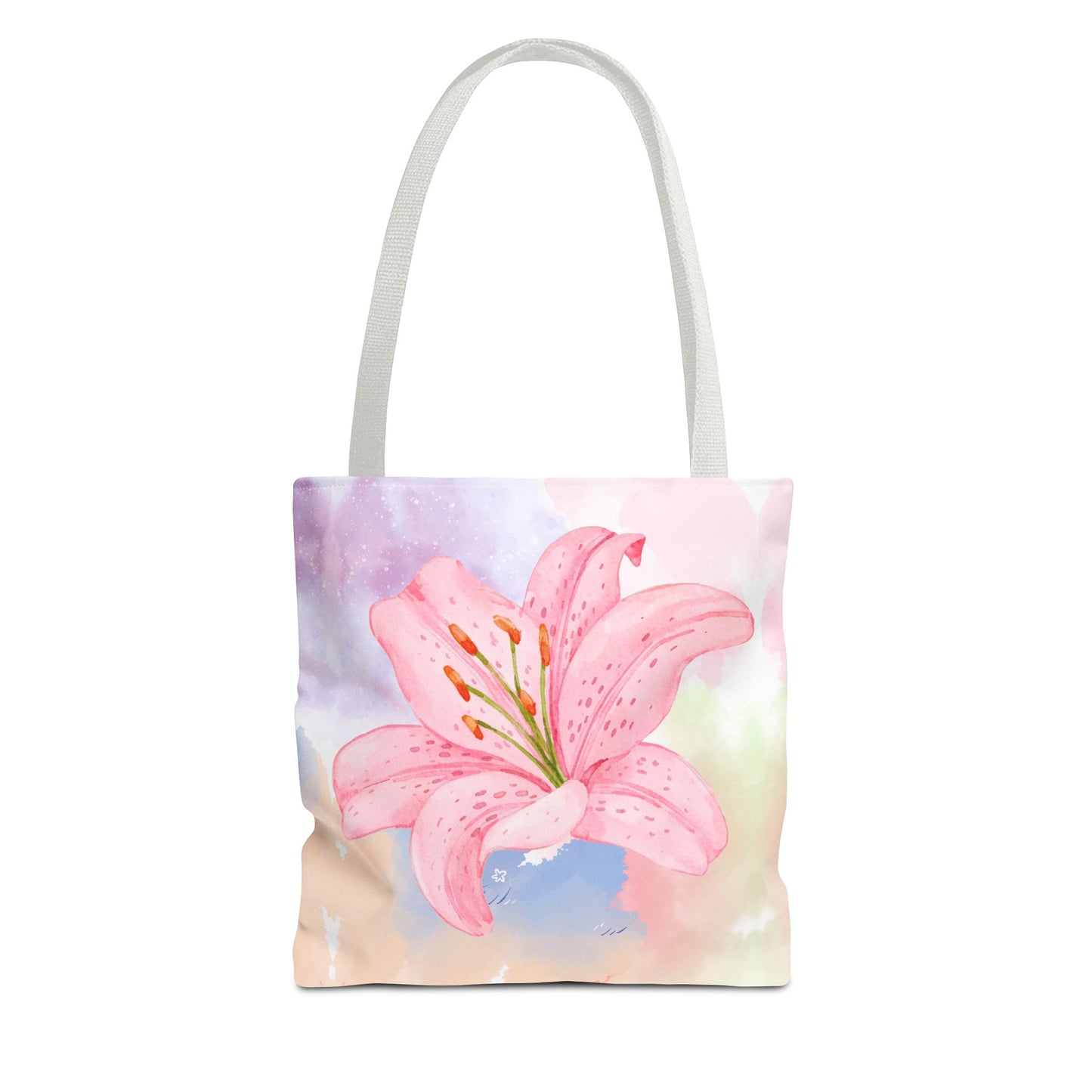 Pink Watercolor Lily Tote Bag