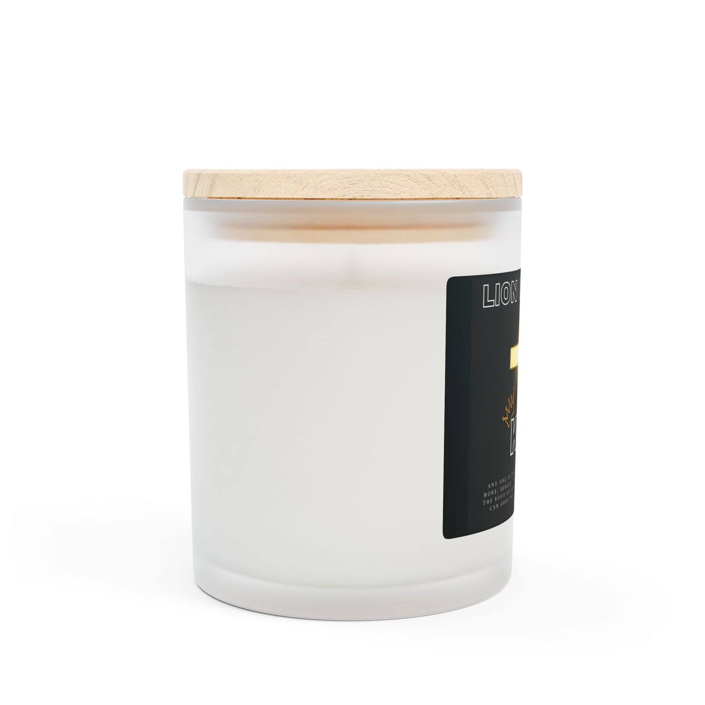 Lion of Judah Frosted Glass Candle, 11oz