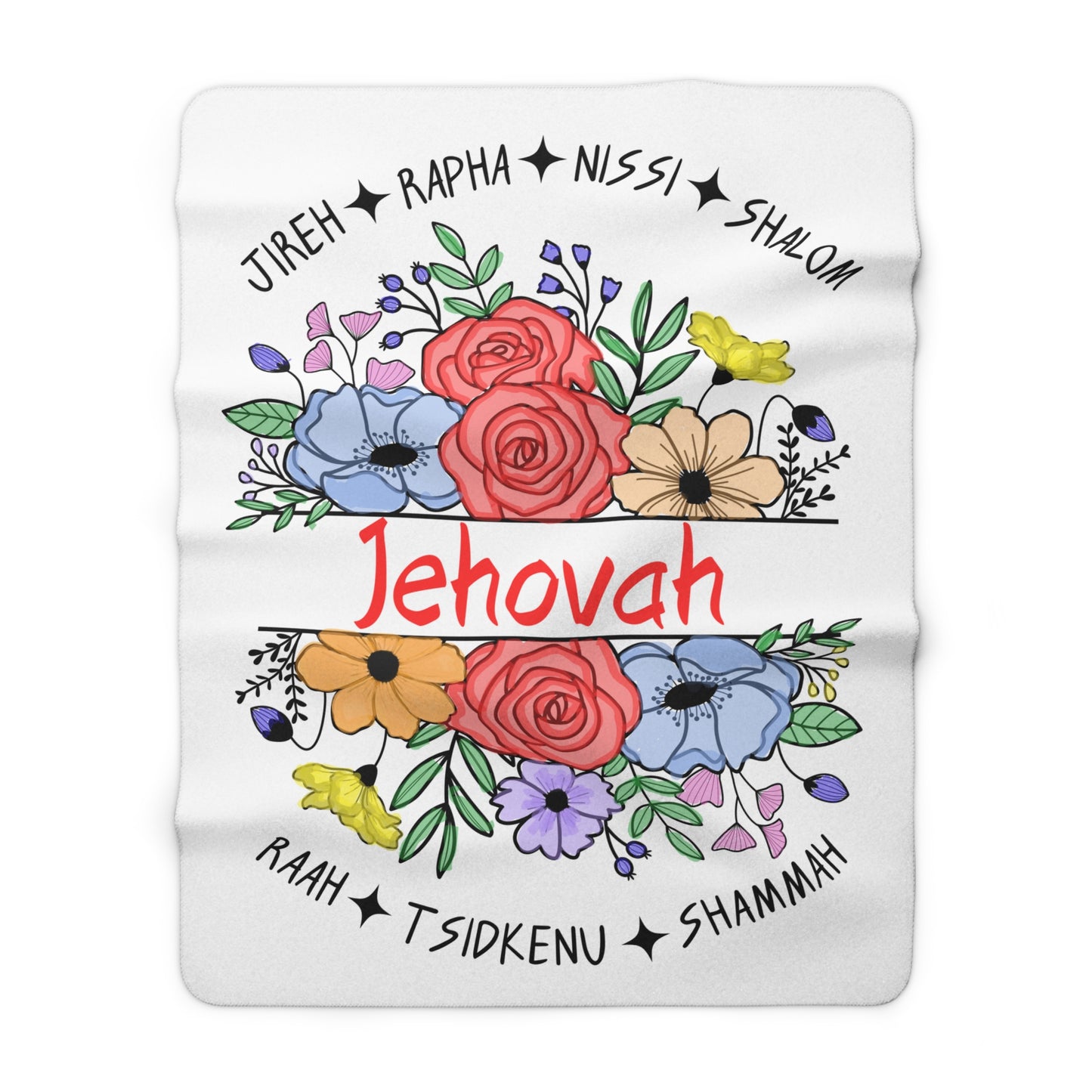 Jehovah Sherpa Fleece Blanket | Cozy & Soft Comfort for Home Decor | Perfect Gift for Faith & Hope