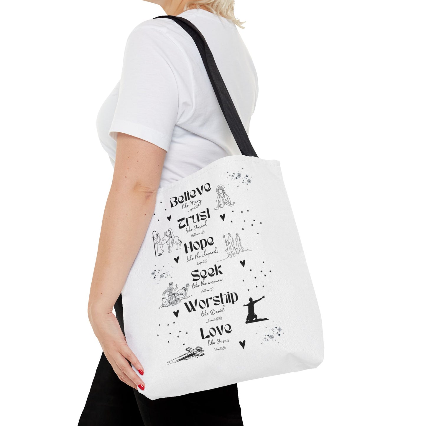 Believe like Mary Tote Bag
