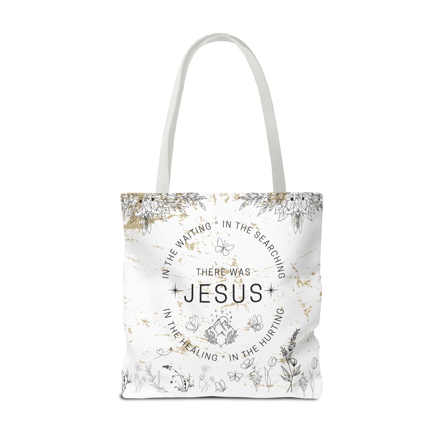 "There Was Jesus" tote bag - Floral Design for Faithful Living