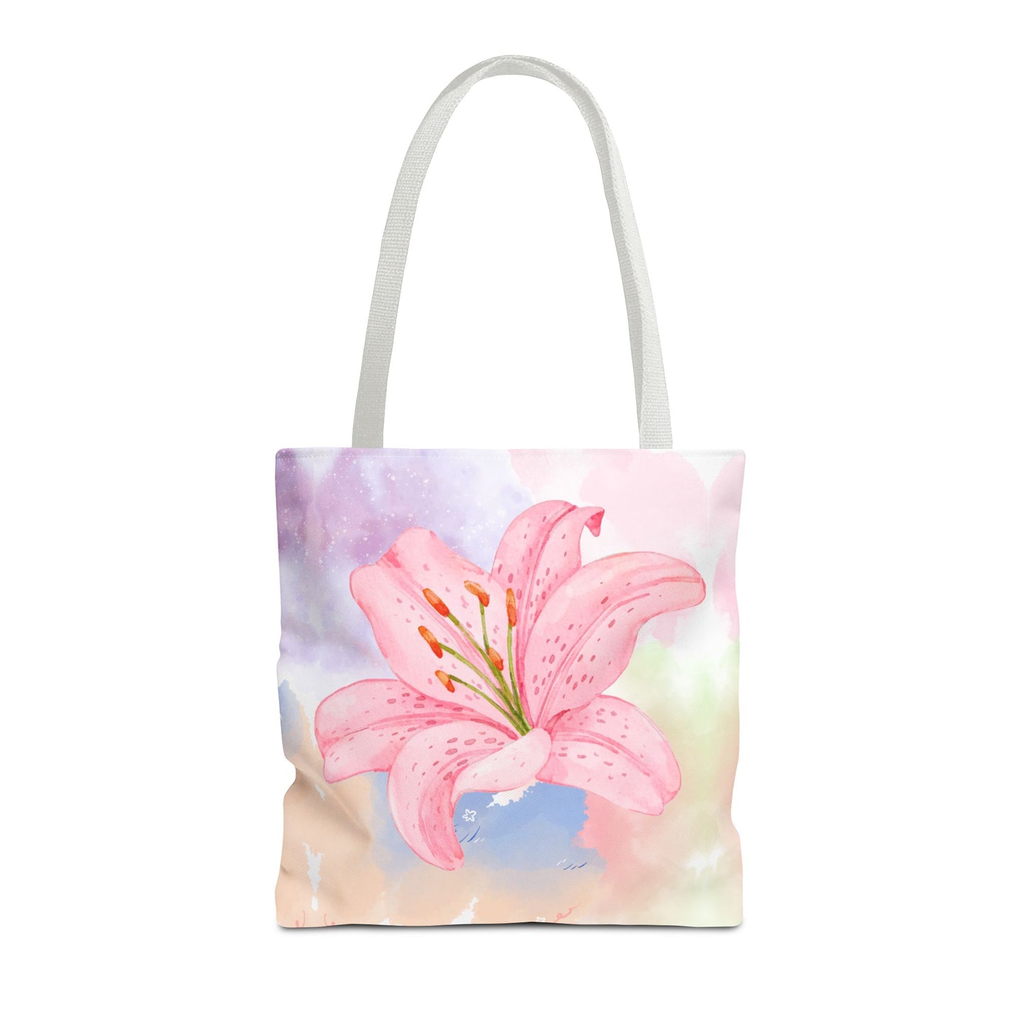 Pink Watercolor Lily Tote Bag
