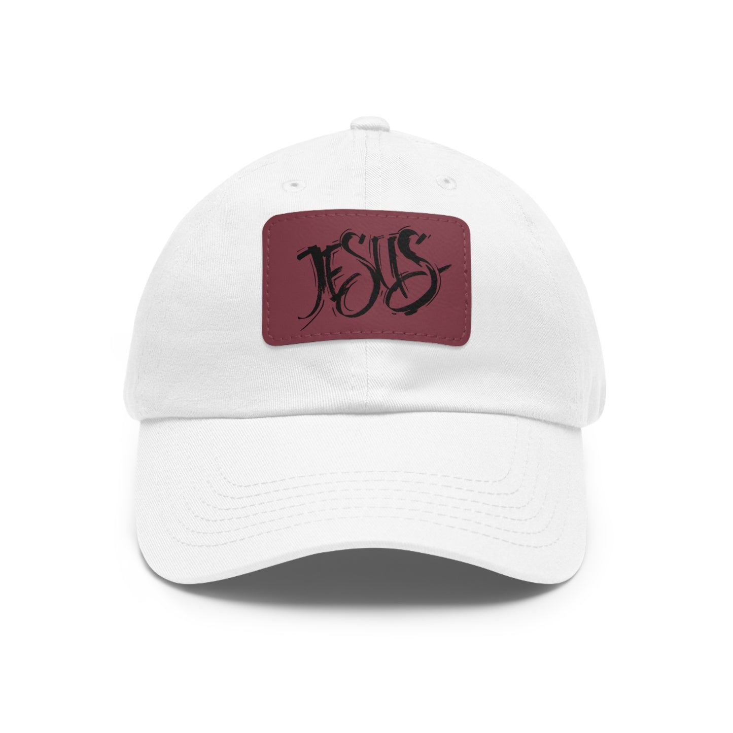 Jesus baseball cap with leather patch