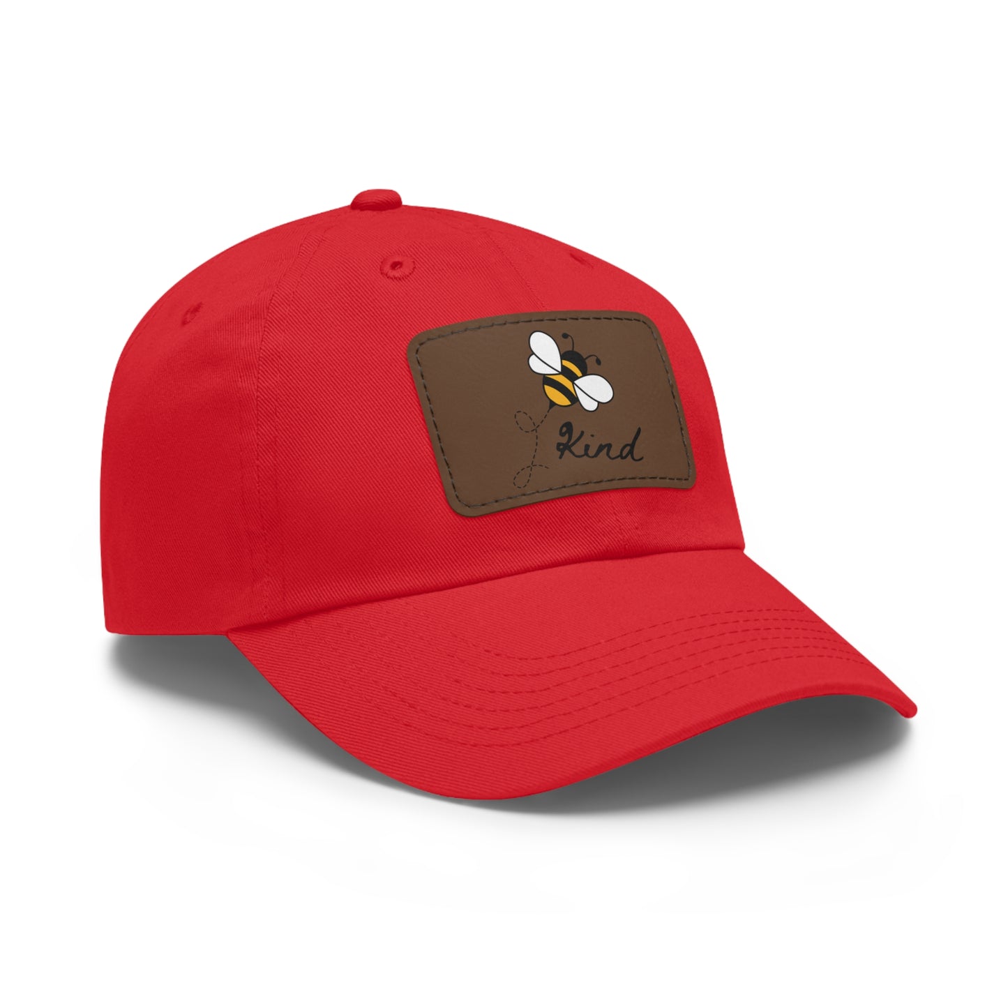 Bee Kind baseball cap with leather patch