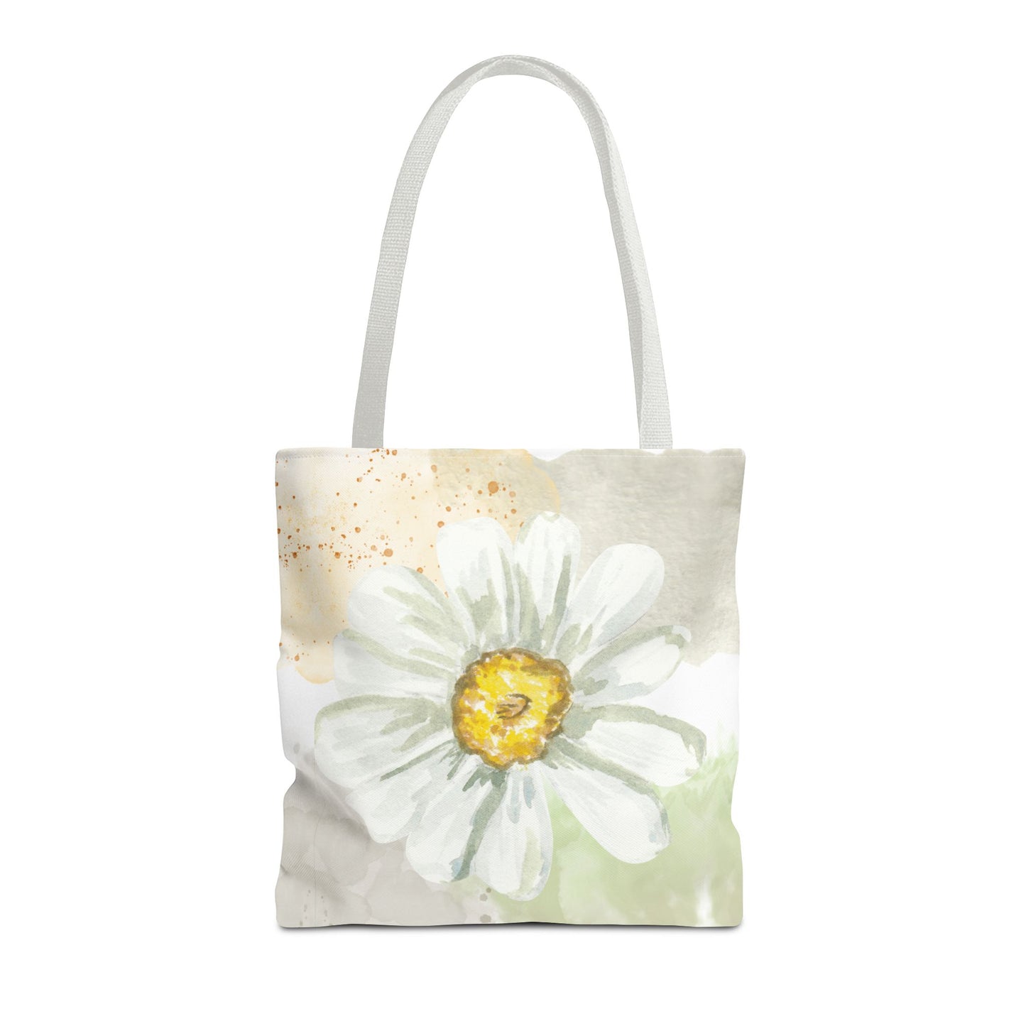 White Watercolor Daisy Tote Bag