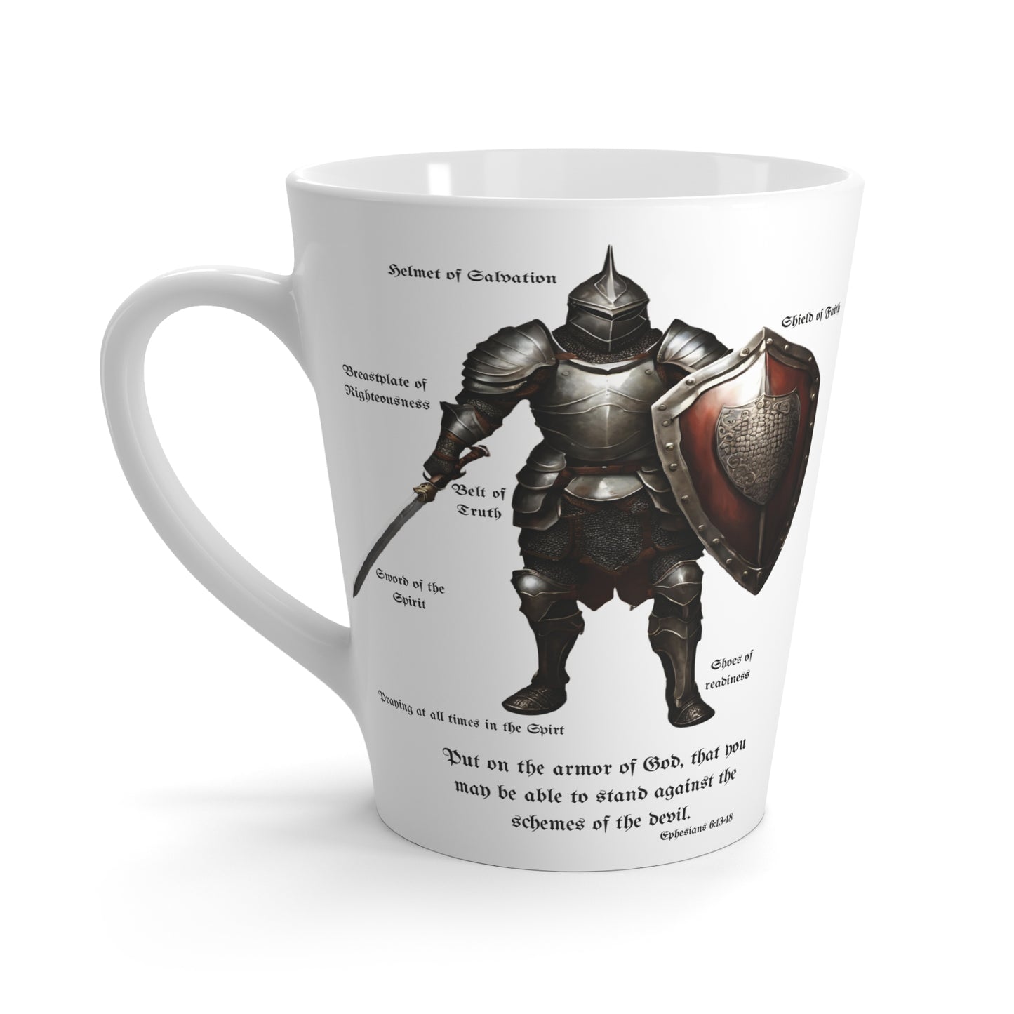 Armor of God Latte Mug -  Perfect for Coffee Lovers