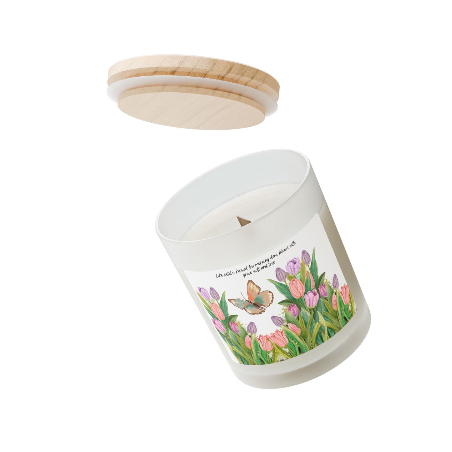 Kissed Petals Glass Candle, 11oz