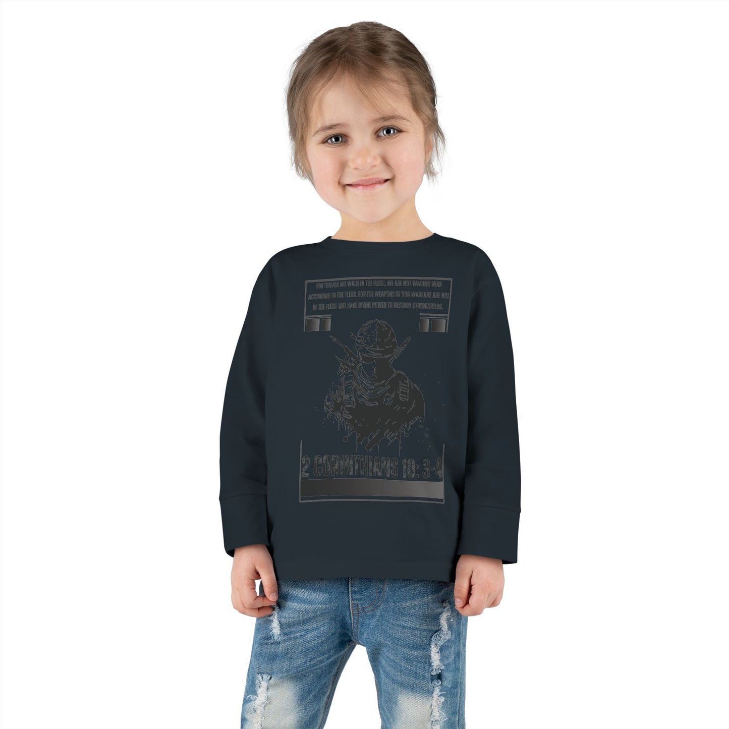 2 Corinthians 10:3-4 Toddler Long Sleeve Tee