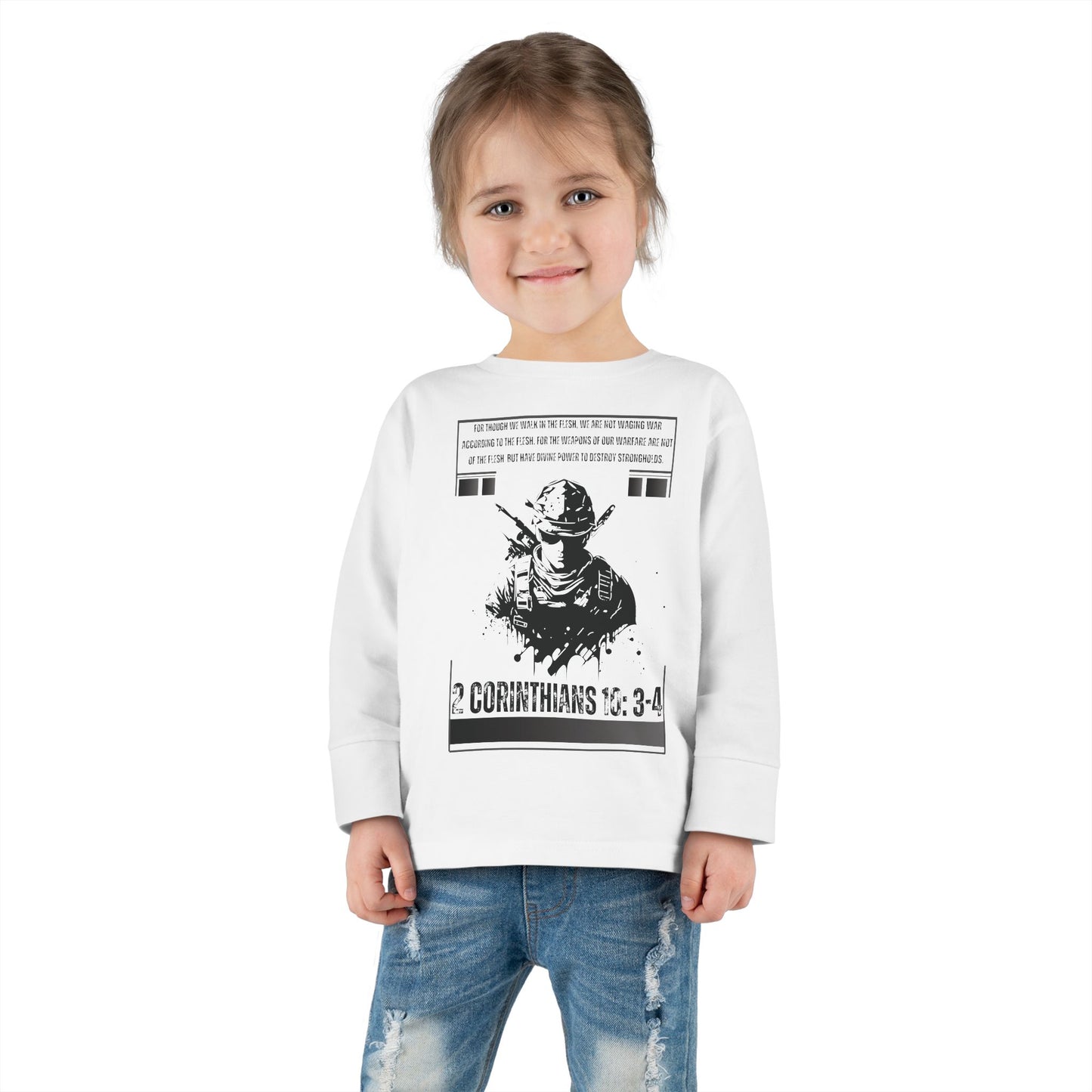 2 Corinthians 10:3-4 Toddler Long Sleeve Tee