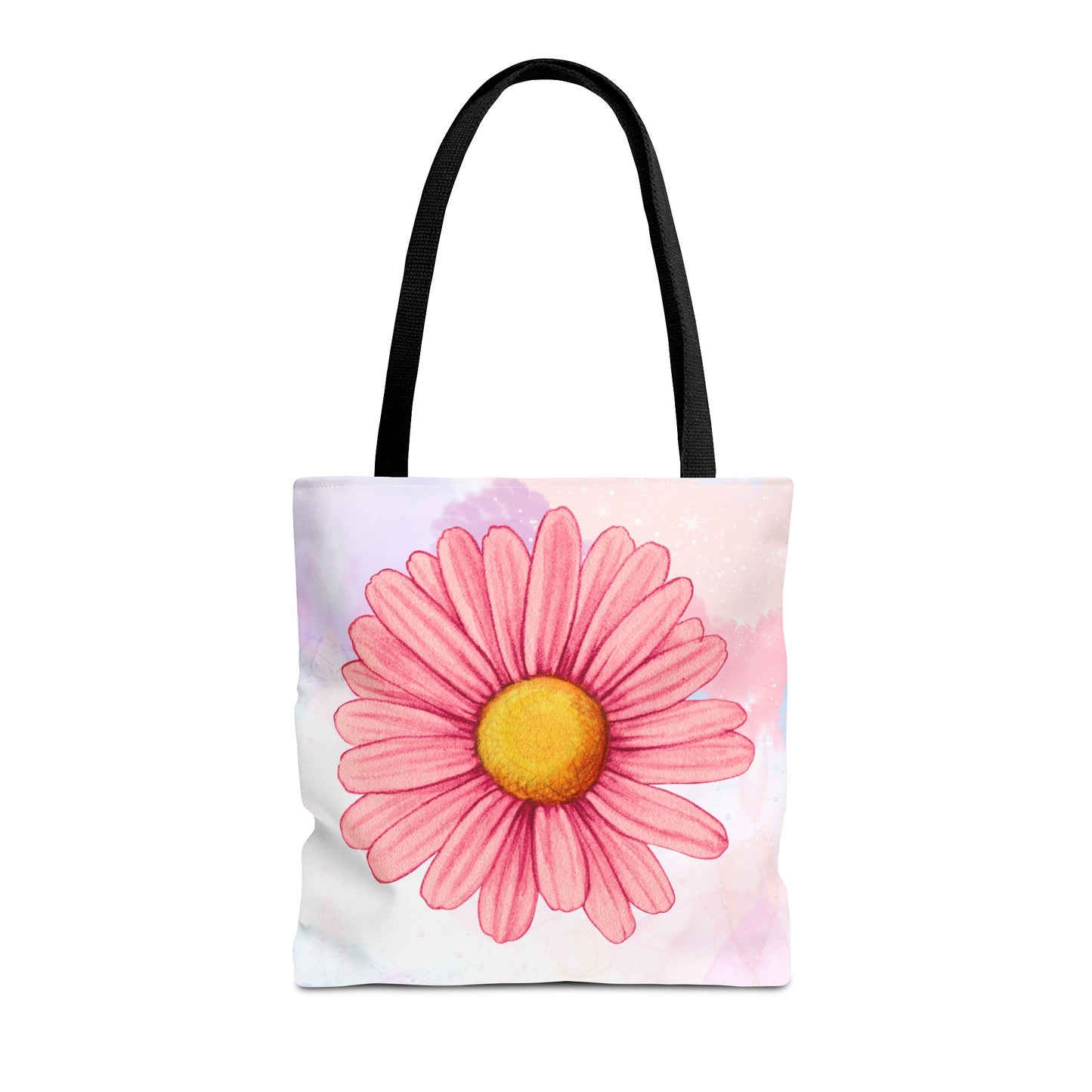 Pink Watercolor Daisy Tote Bag