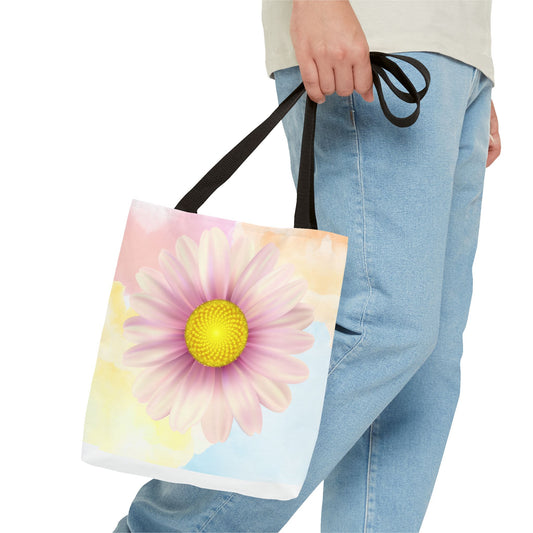 Lavender Watercolor Daisy Garden Tote Bag