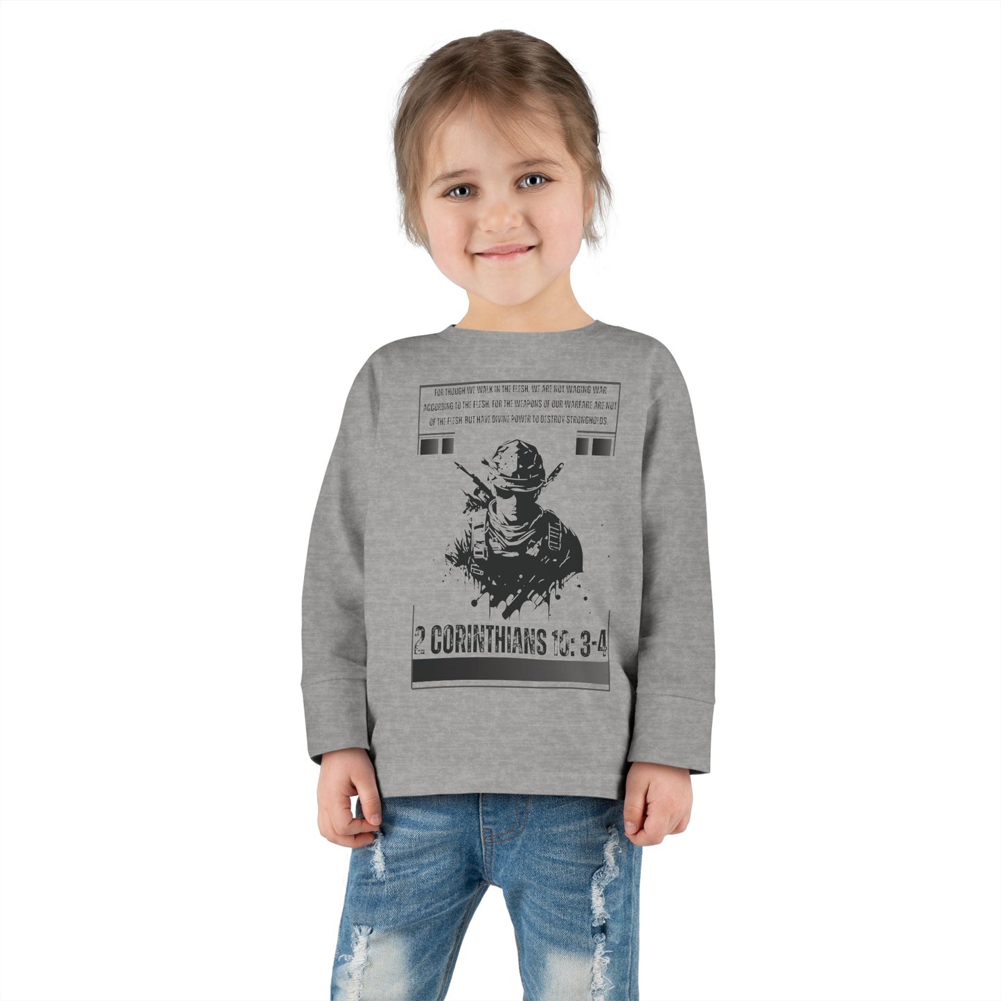 2 Corinthians 10:3-4 Toddler Long Sleeve Tee