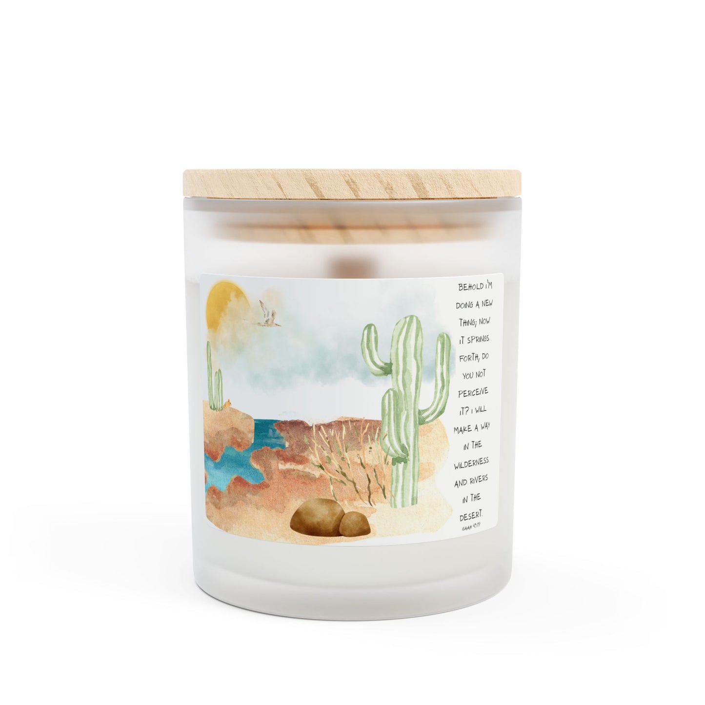 Isaiah 43:19 Frosted Glass Candle, 11oz