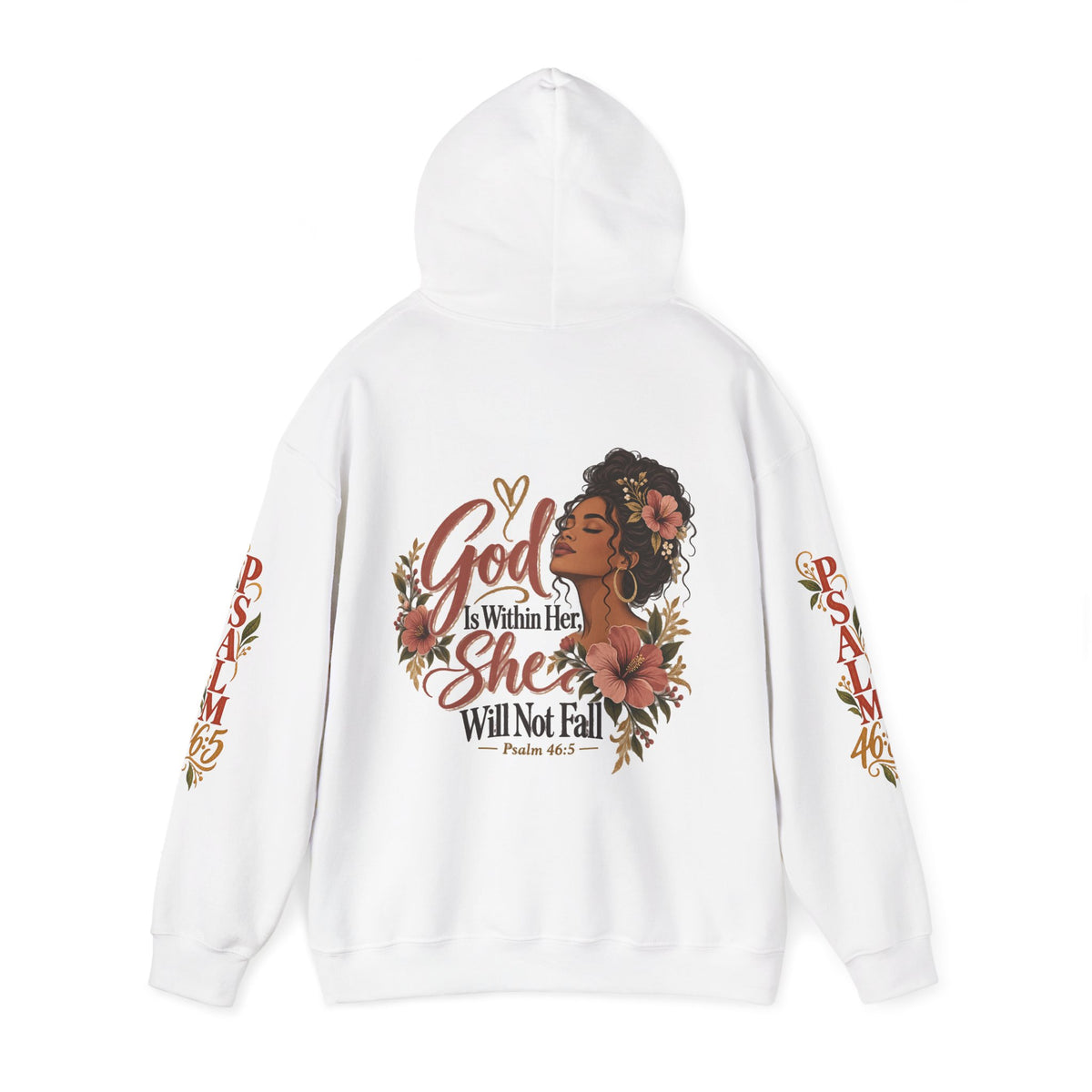 Copy of Psalm 46:5 'She Will Not Fall' Hoodie – Floral Faith Women’s Pullover