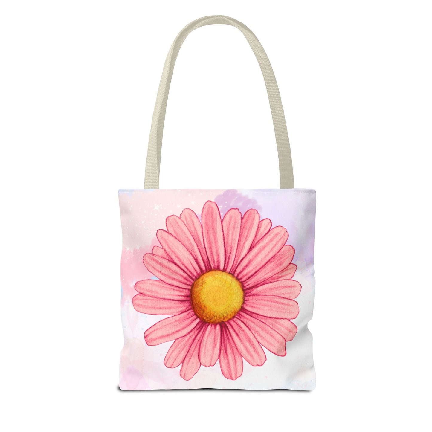 Pink Watercolor Daisy Tote Bag