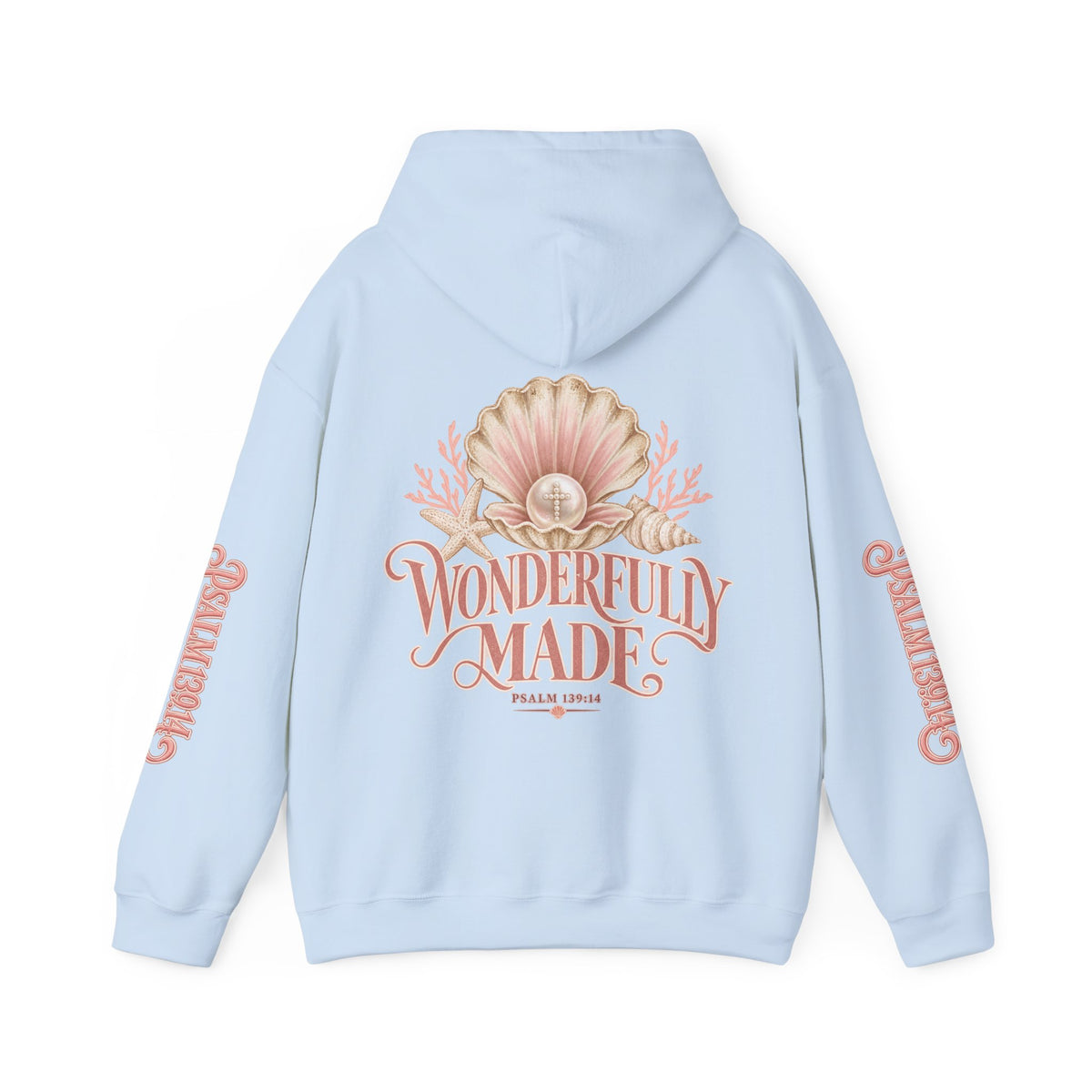 Wonderfully Made Hoodie — Floral Pearl Backprint Hooded Sweatshirt