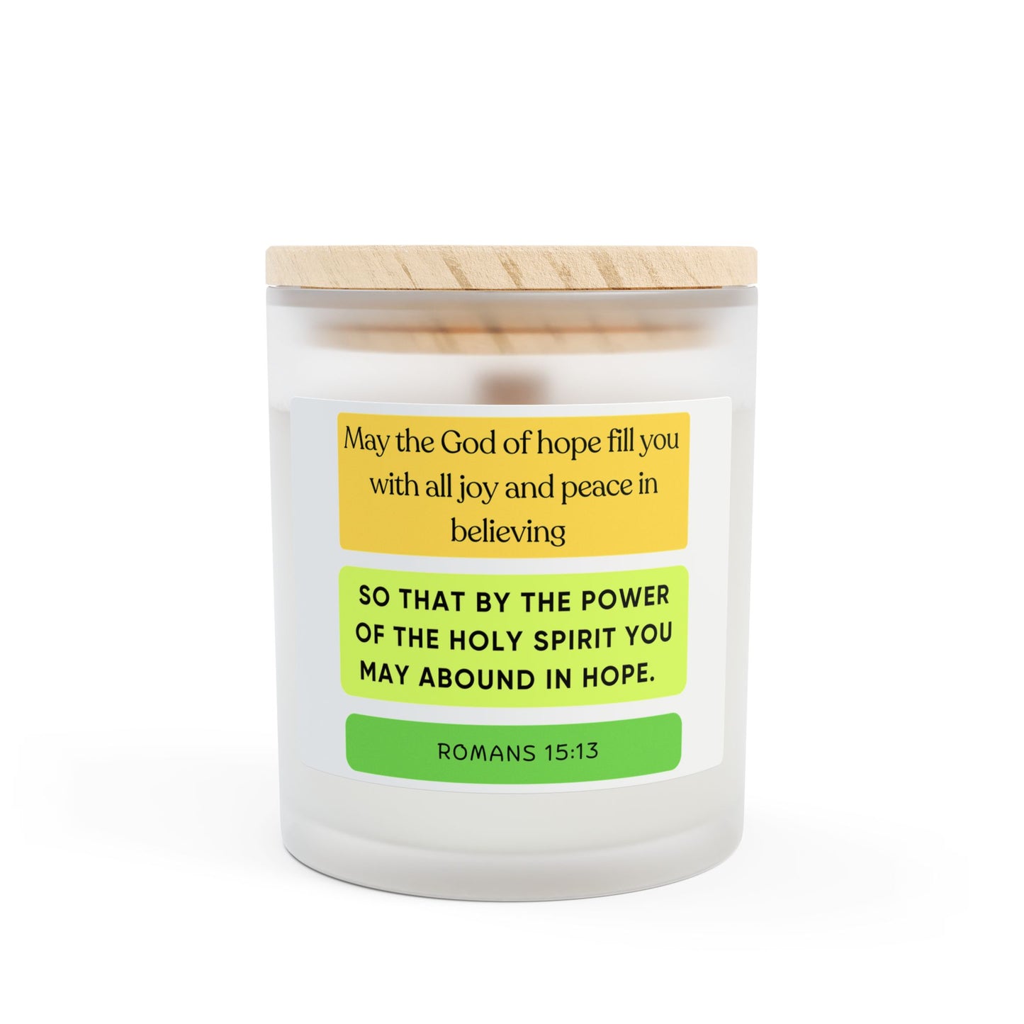 Romans 15:13 Frosted Glass Candle, 11oz