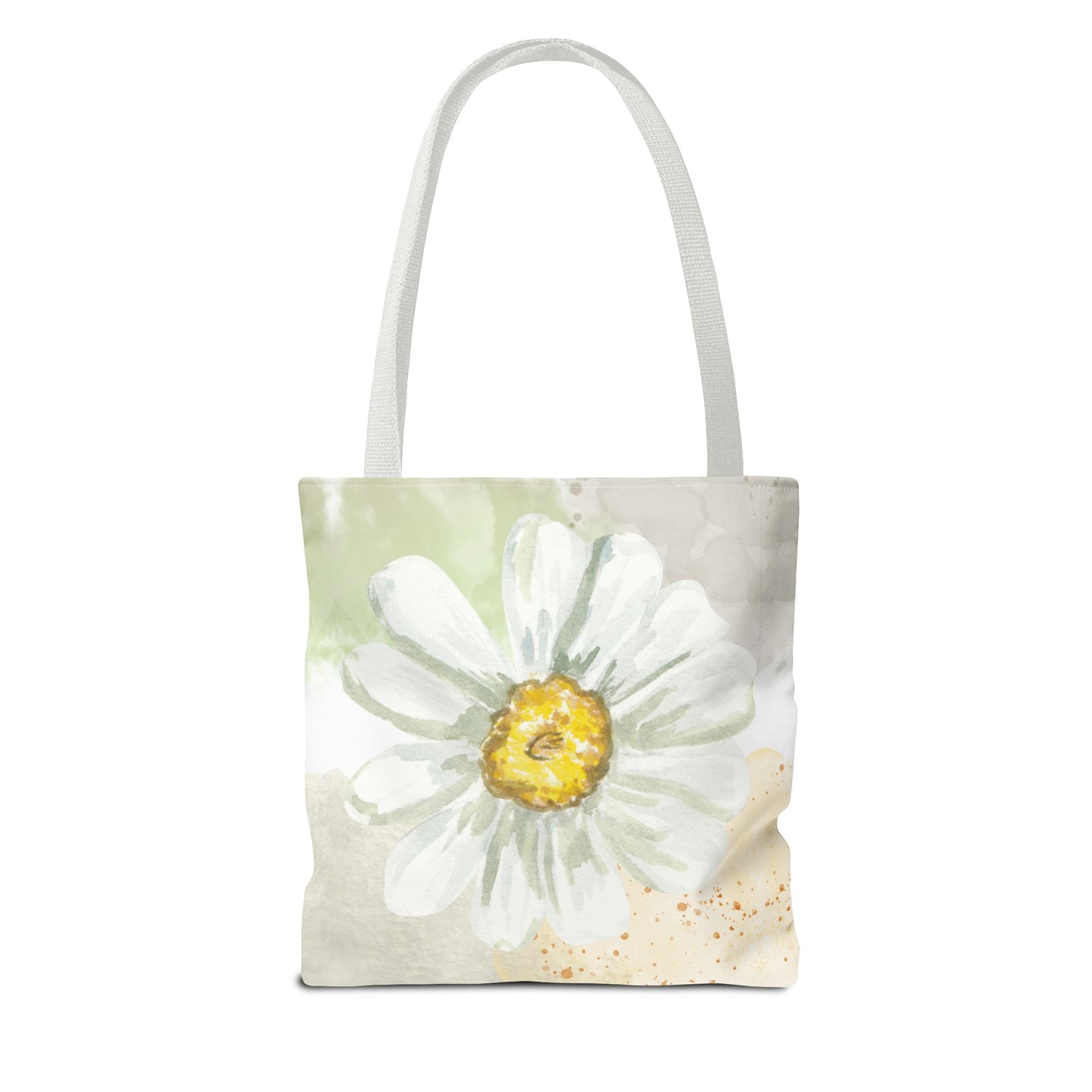 White Watercolor Daisy Tote Bag