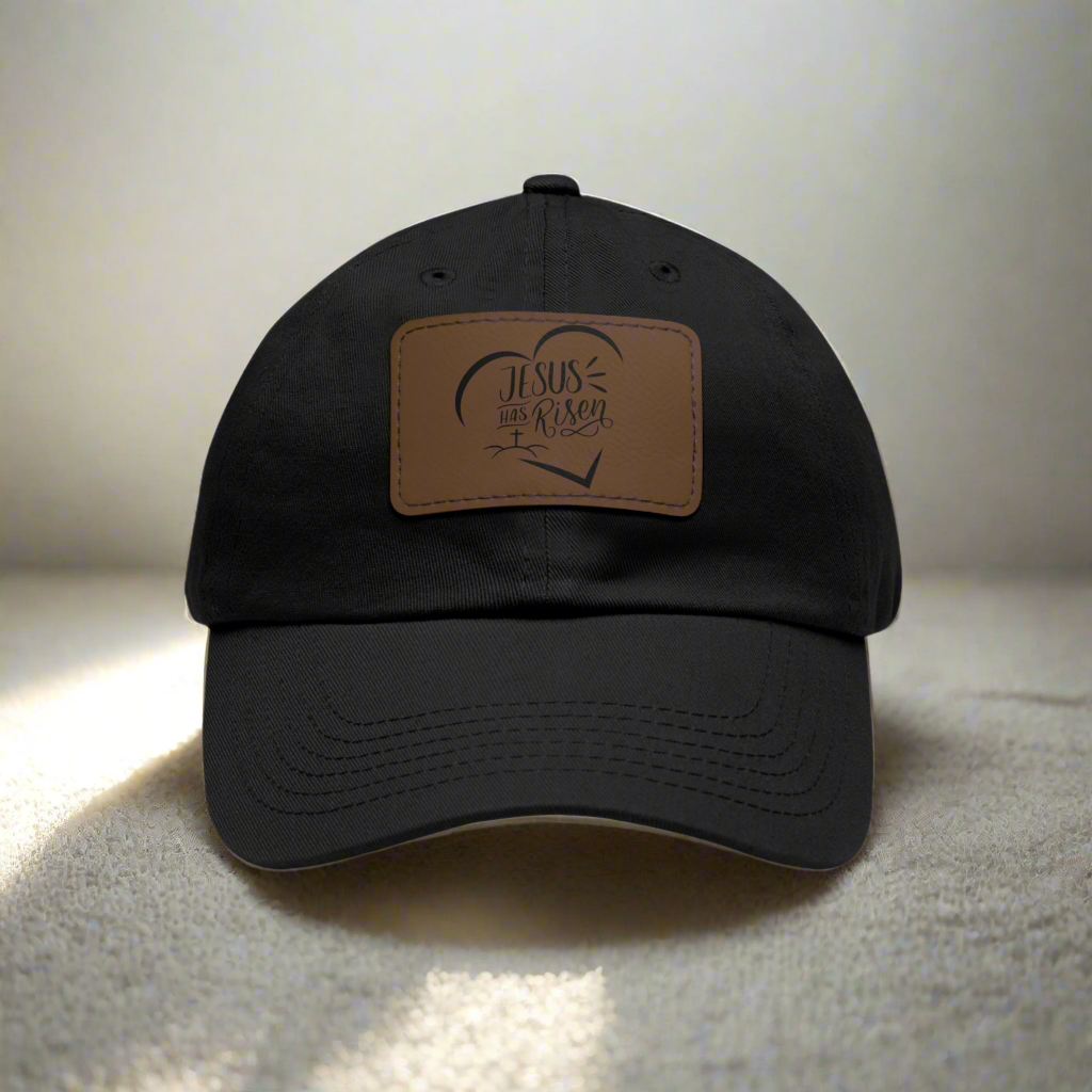 Jesus has Risen baseball cap with leather patch