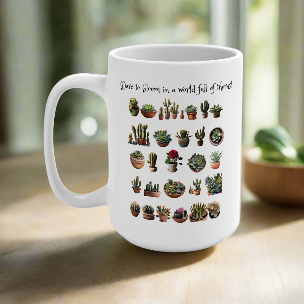 Dare to Bloom 15 oz mug